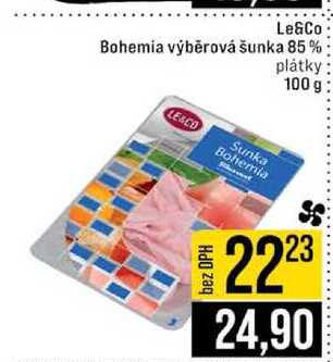 Le &Co Bohemia výběrová šunka 85% plátky 100 g 