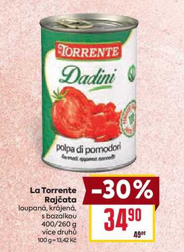 La Torrente loupaná, krájená, s bazalkou 400/260 g 