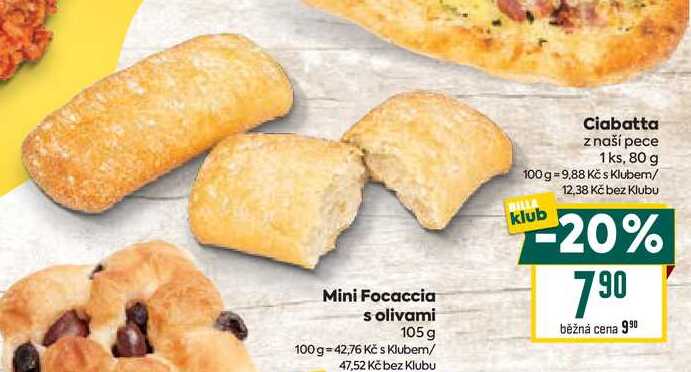 Ciabatta z naší pece 1ks, 80 g  