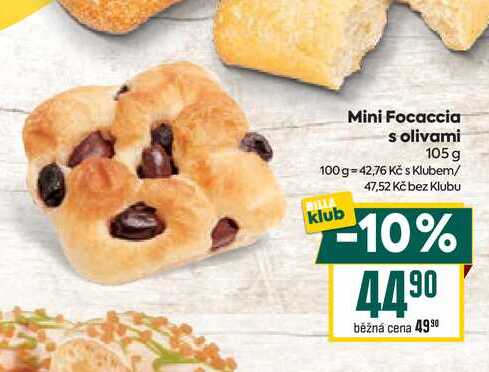 Mini Focaccia s olivami 105 g 