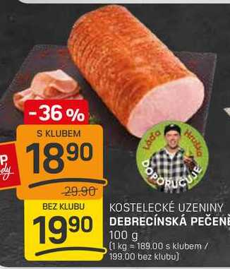 KOSTELECKÉ UZENINY DEBRECÍNSKÁ PEČENE 100 g