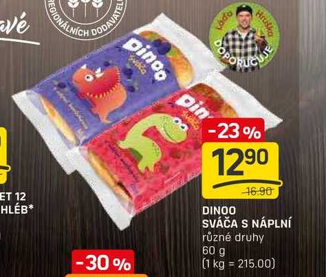DINOO SVÁČA S NÁPLNÍ různé druhy 60 g