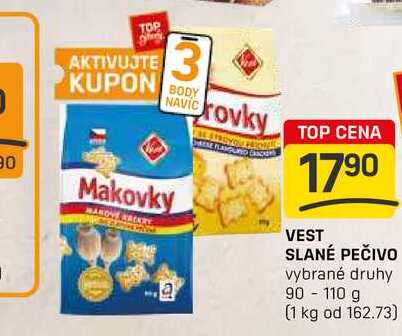 VEST SLANÉ PEČIVO vybrané druhy 90-110 g