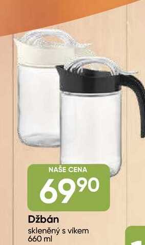 Džbán skleněný s víkem 660 ml 