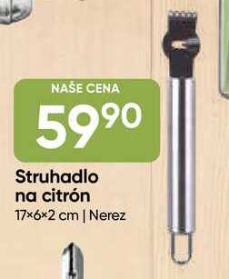 Struhadlo na citrón 17×6×2 cm, Nerez 