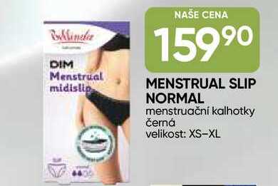 MENSTRUAL SLIP NORMAL menstruační kalhotky černá velikost: XS-XL 