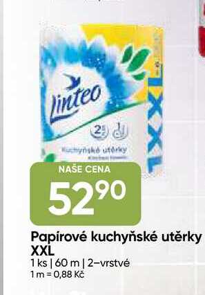 Linteo XXL Papírové kuchyňské utěrky 1 ks 60 m 2-vrstvé