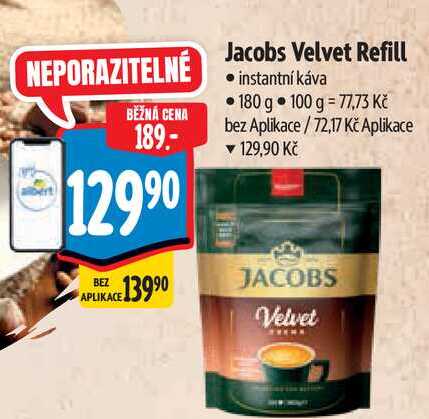 Jacobs Velvet Refill  instantní káva 180 g 