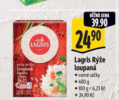   Lagris Rýže loupaná varné sáčky 400 g  