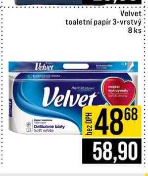 Velvet toaletní papír 3-vrstvý 8 ks 