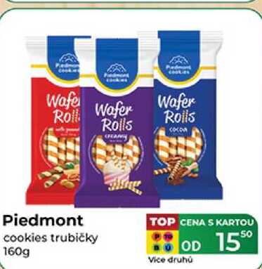Piedmont cookies trubičky 160g