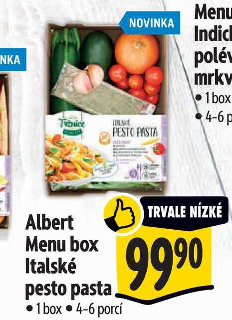   Albert Menu box Italské pesto pasta 1 box  