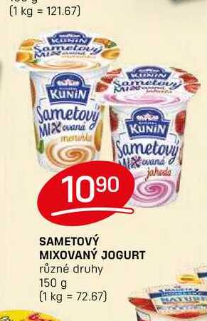 SAMETOVÝ MIXOVANÝ JOGURT různé druhy 150 g 