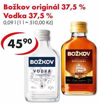 Božkov originál 37,5% Vodka 37,5%, 0,09 l