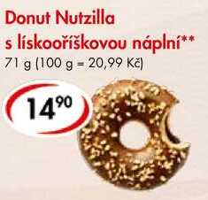 Donut Nutzilla s lískooříškovou náplní, 71 g