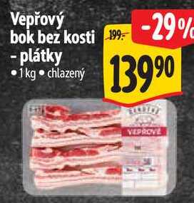 Vepřový bok bez kosti - plátky, 1 kg