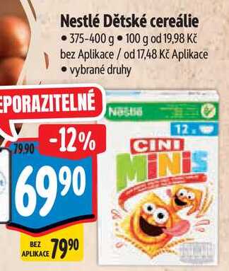 Nestlé Dětské cereálie, 375-400 g 