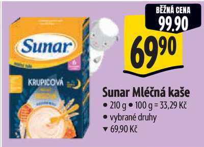 Sunar Mléčná kaše, 210 g