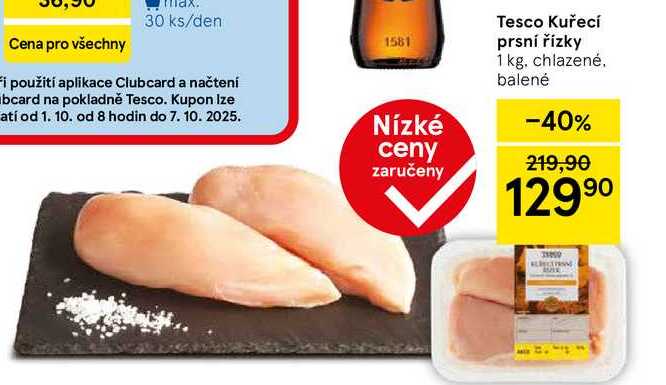 Tesco Kuřecí prsní řízky, 1 kg 