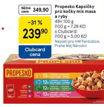 Propesko Kapsičky pro kočky mix masa a ryby, 48× 100 g 