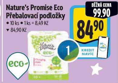 Nature's Promise Eco Přebalovací podložky, 10 ks
