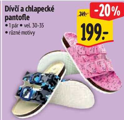 Dívčí a chlapecké pantofle 