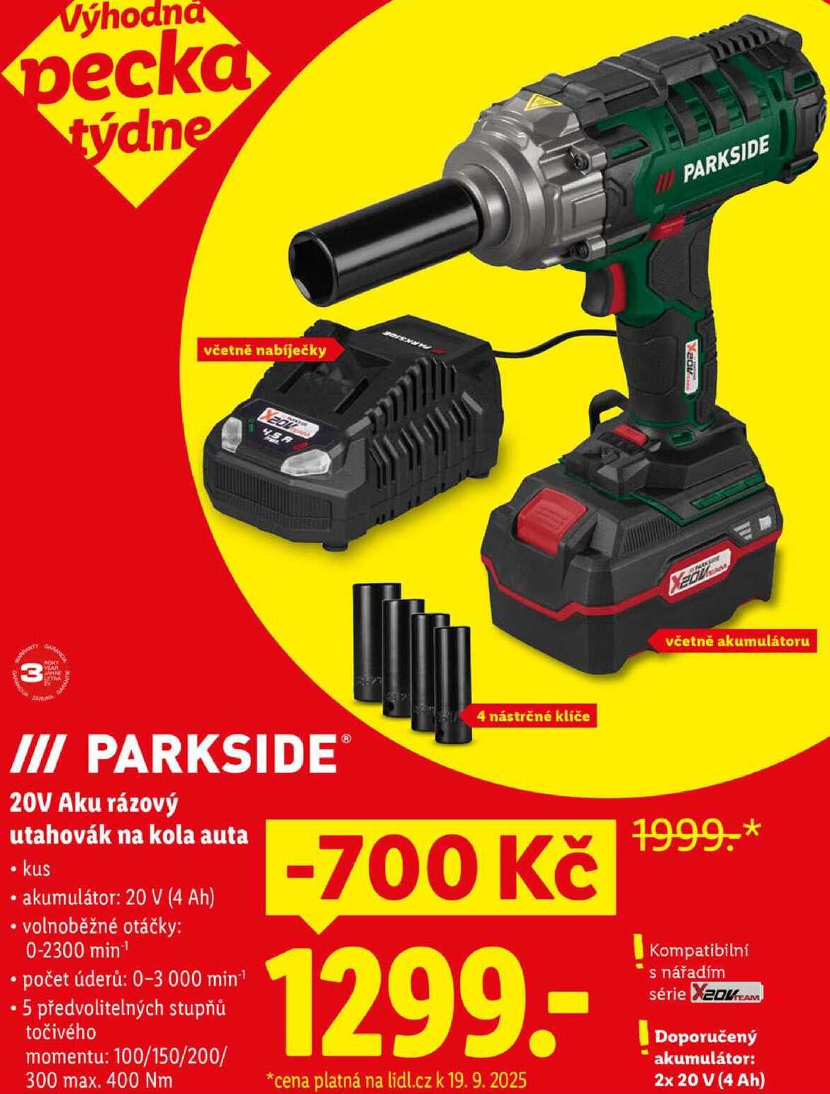 20V Aku rázový utahovák na kola auta 