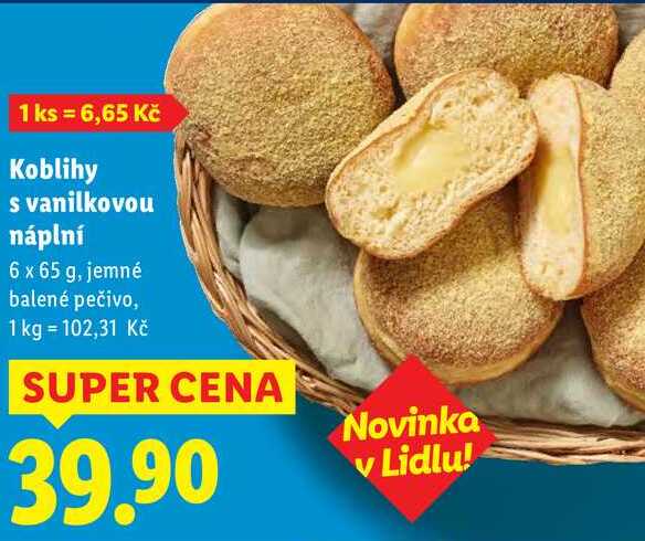 Koblihy s vanilkovou náplní, 6x 65 g