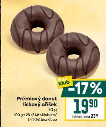 Prémiový donut lískový oříšek 70 g
