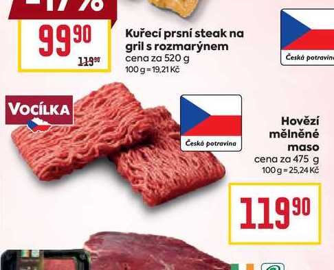 Hovězí mělněné maso cena za 475 g