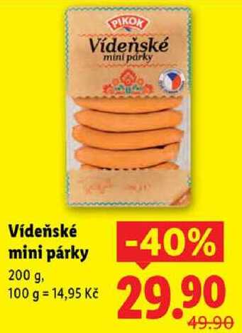 Vídeňské mini párky, 200 g