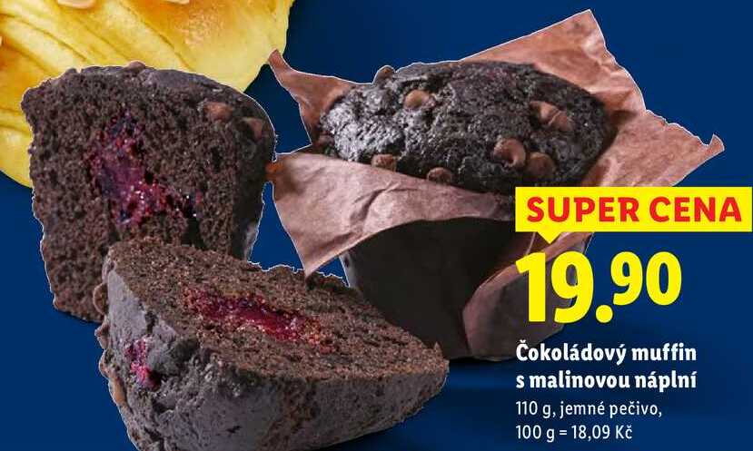 Čokoládový muffin s malinovou náplní, 110 g