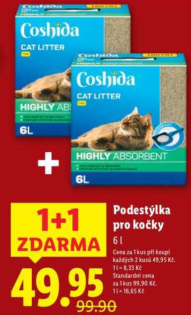 Podestýlka pro kočky, 6 l
