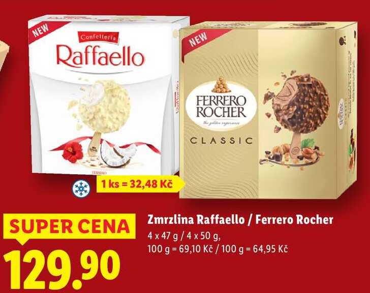 Zmrzlina Raffaello/Ferrero Rocher, 4x 47 g/4x 50 g