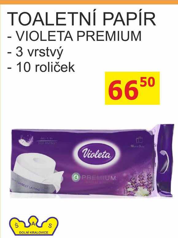 VIOLETA PREMIUM - 3 vrstvý toaletní papír 10ks