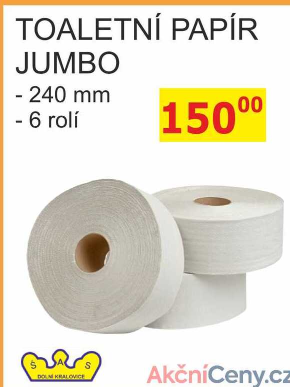 TOALETNÍ PAPÍR JUMBO - 240 mm - 6 rolí 