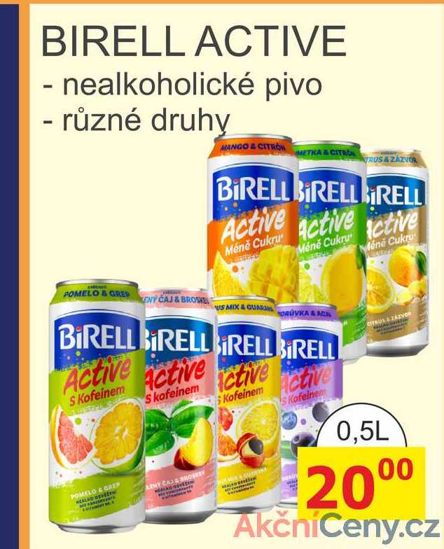 BIRELL ACTIVE - nealkoholické pivo 0,5l plech
