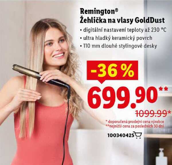 Remington Žehlička na vlasy GoldDust 