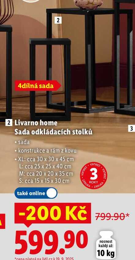Livarno home Sada odkládacích stolků 