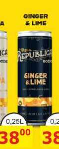 BOŽKOV REPUBLICA GINGER &LIME 0,25l míchaný drink, plech