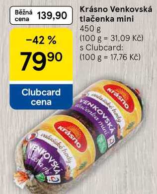 Krásno Venkovská tlačenka mini, 450 g  