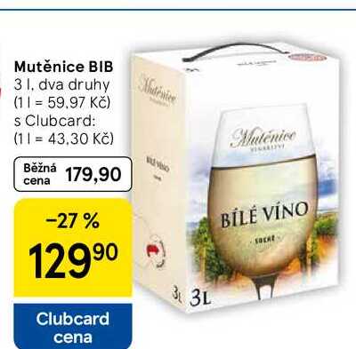 Mutěnice BIB, 3 l, dva druhy