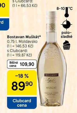 Bostavan Muškát, 0.75 I, Moldavsko  
