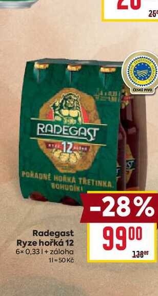 Radegast Ryze hořká 12 6x0,33l
