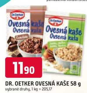 Dr. Oetker Ovesná kaše 58g, vybrané druhy
