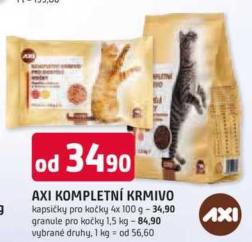 AXI KOMPLETNÍ KRMIVO kapsičky pro kočky 4x 100 g