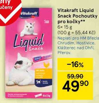 Vitakraft Liquid Snack Pochoutky pro kočky, 6x 15 g 