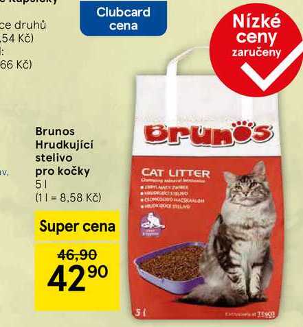 Brunos Hrudkující stelivo pro kočky, 5 l