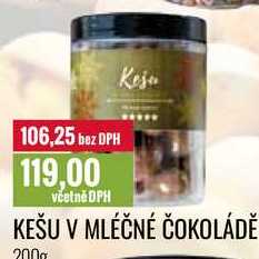 KEŠU V MLÉČNÉ ČOKOLÁDĚ 200g 