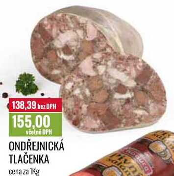 ONDŘEJNICKÁ TLAČENKA cena za 1Kg 